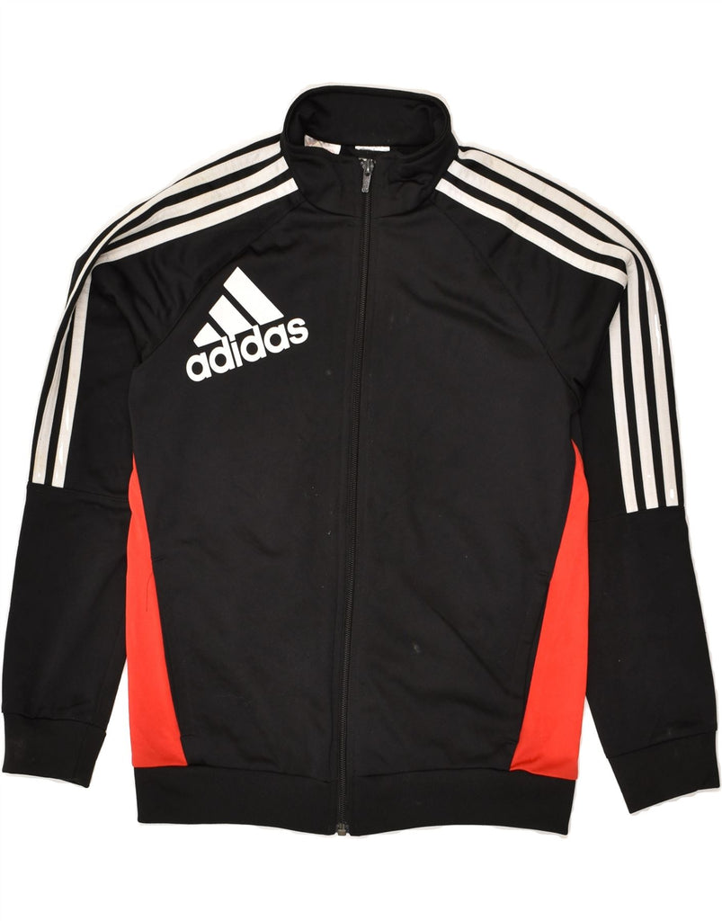 ADIDAS Boys Tracksuit Top Jacket 11-12 Years Black Polyester | Vintage Adidas | Thrift | Second-Hand Adidas | Used Clothing | Messina Hembry 