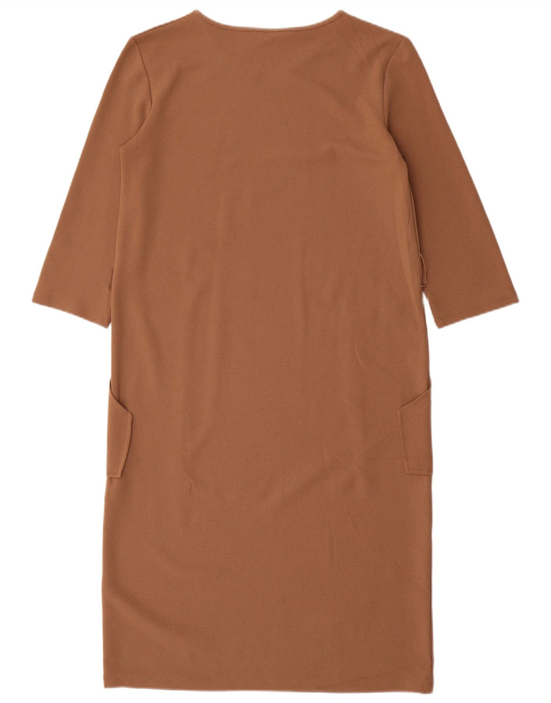 Zara Womens 3/4 Sleeve Shift Dress UK 10 Small Brown
