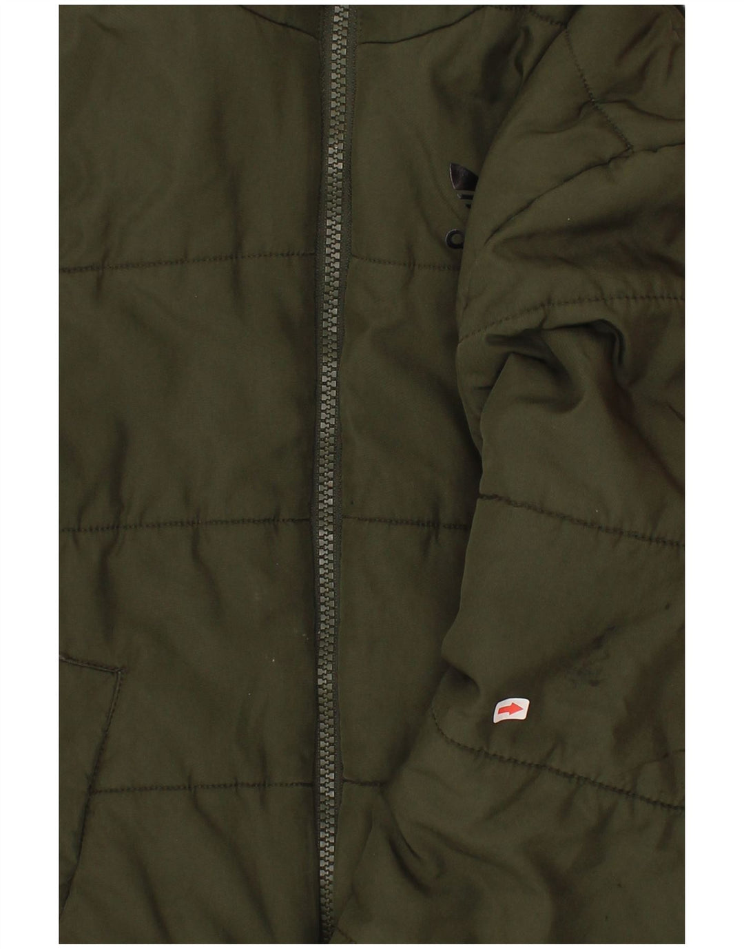 Adidas Boys Hooded Padded Jacket 7-8 Years Khaki Polyester