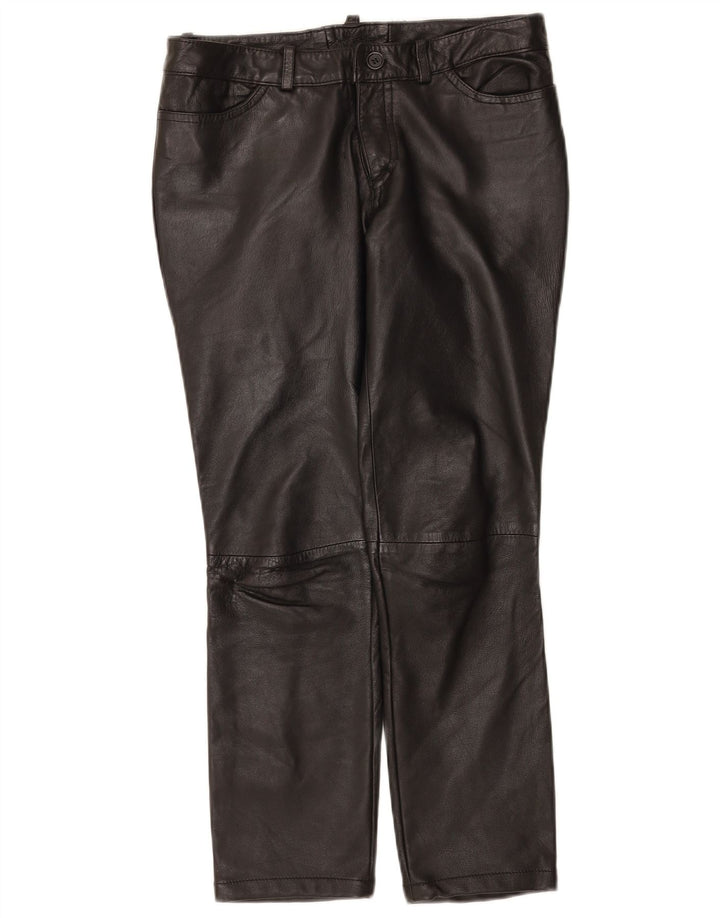 Zen Womens Leather Trousers EU 38 Medium W28 L26 Black Leather
