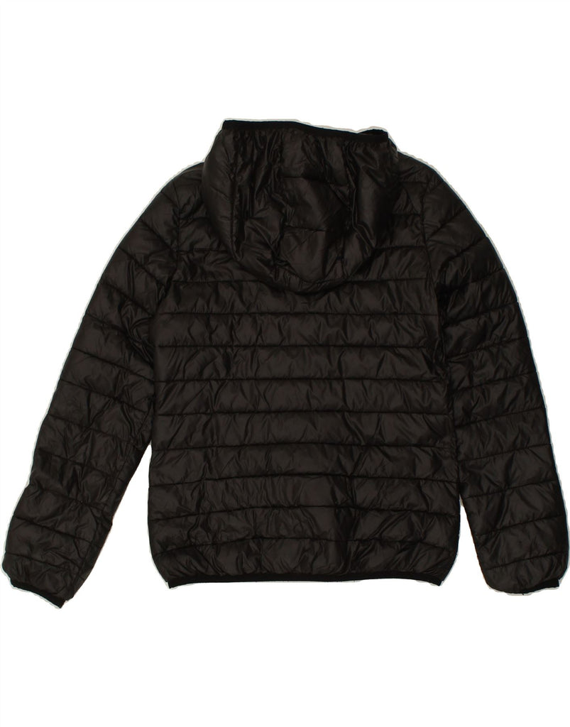 BENETTON Womens Hooded Padded Jacket UK 12 Medium Black | Vintage Benetton | Thrift | Second-Hand Benetton | Used Clothing | Messina Hembry 
