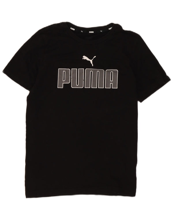 Puma Boys Graphic T-Shirt Top 11-12 Years Black Cotton