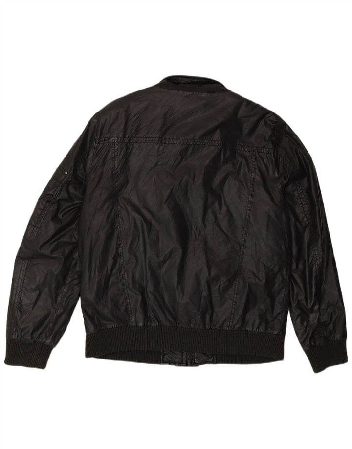 Geox Mens Respira Bomber Jacket UK 42 XL Black Polyester