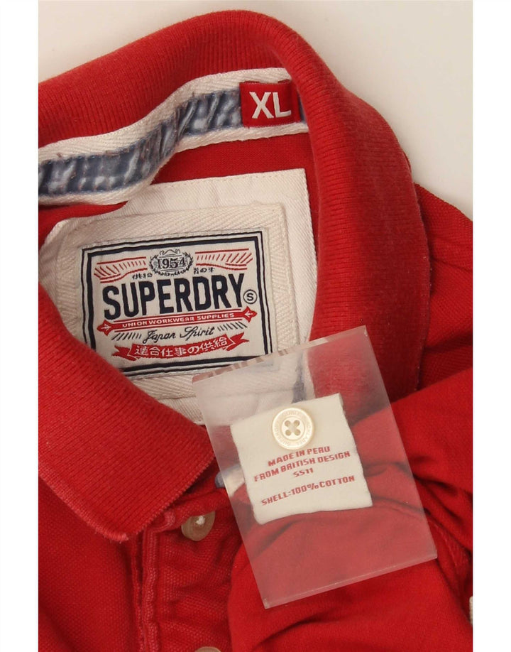 Superdry Mens Graphic Polo Shirt XL Red Cotton