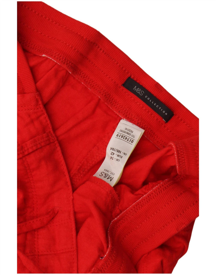 Marks & Spencer Womens Chino Shorts UK 14 Large W34 Red Flax