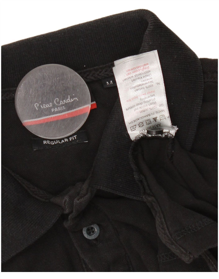 Pierre Cardin Mens Regular Fit Polo Shirt Medium Black Cotton