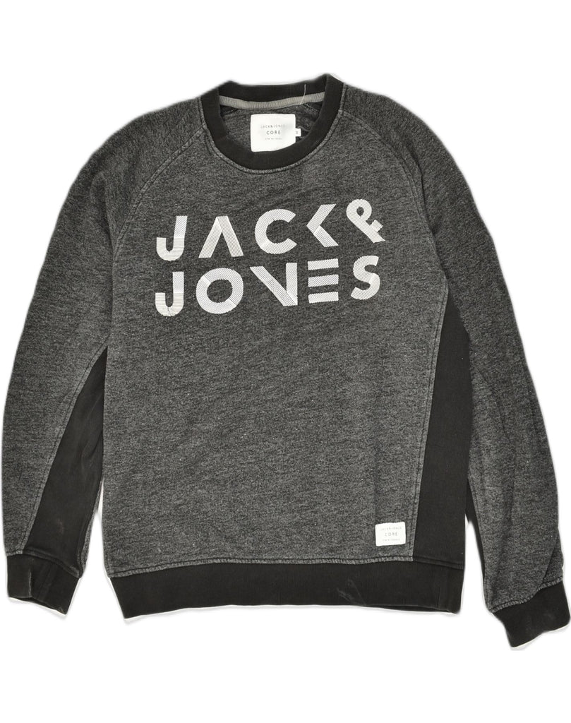 JACK & JONES Mens Graphic Sweatshirt Jumper Medium Grey Cotton | Vintage Jack & Jones | Thrift | Second-Hand Jack & Jones | Used Clothing | Messina Hembry 