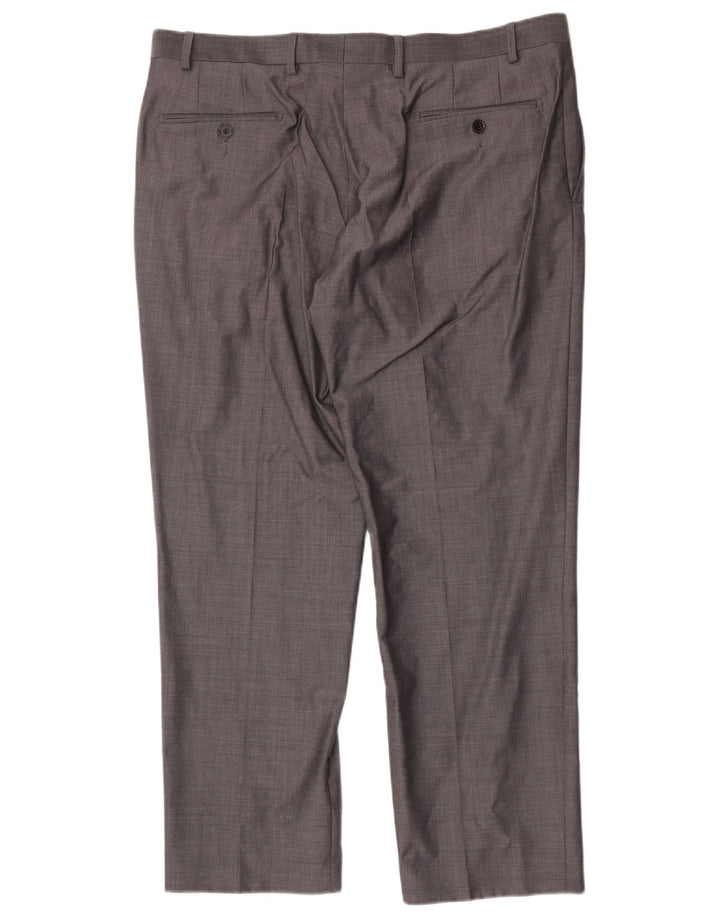 Marks & Spencer Mens Autograph Straight Suit Trousers W38 L29 Grey Wool