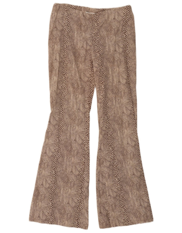 Topshop Womens Casual Trousers UK 12 Medium W28 L30 Beige Animal Print