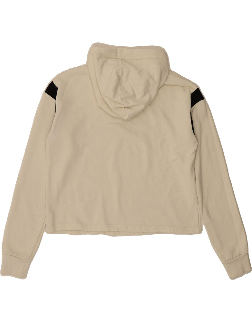 FILA Womens Oversized Graphic Hoodie Jumper UK 10 Small White Polyester Vintage Fila and Second-Hand Fila from Messina Hembry 