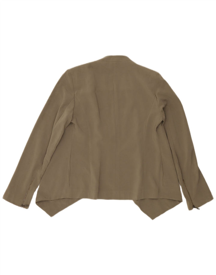 Marks & Spencer Womens Cardigan Top UK 10 Small Khaki Polyester