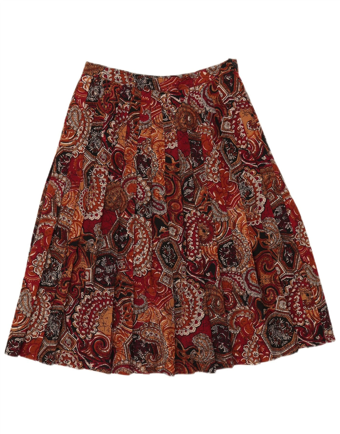 VINTAGE Womens Pleated Skirt W27 Small Multicoloured Paisley
