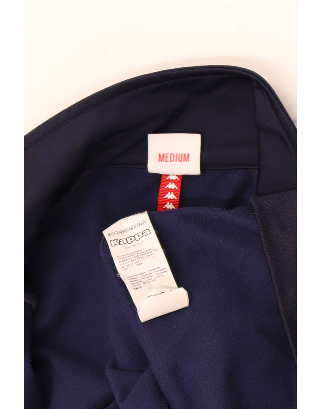 Kappa Mens Graphic Tracksuit Top Jacket Medium Navy Blue Colourblock
