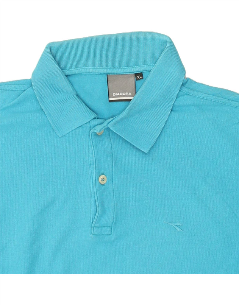 DIADORA Mens Polo Shirt XL Blue Cotton | Vintage Diadora | Thrift | Second-Hand Diadora | Used Clothing | Messina Hembry 