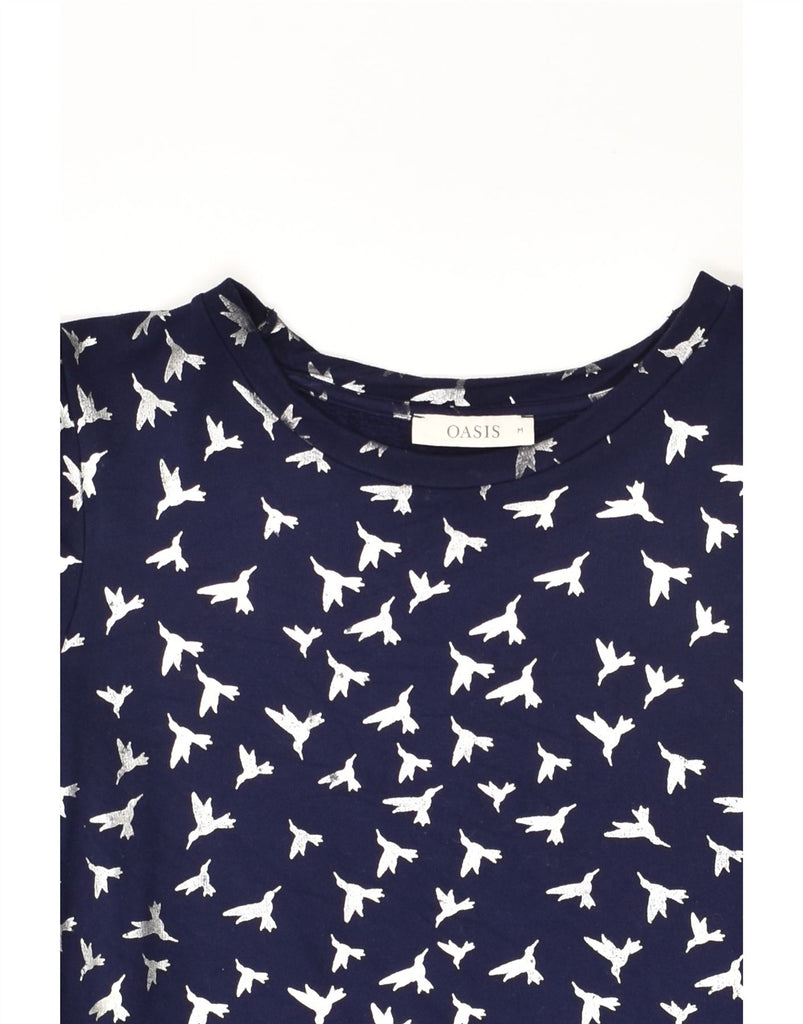 OASIS Womens Sweatshirt Jumper UK 12 Medium Navy Blue Animal Print Bird | Vintage Oasis | Thrift | Second-Hand Oasis | Used Clothing | Messina Hembry 