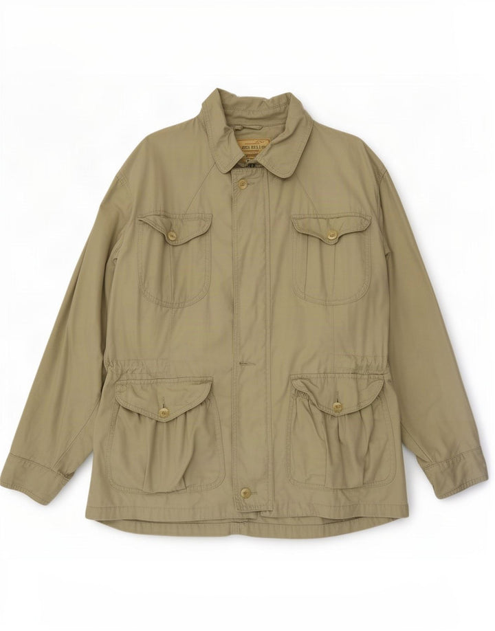 James Dillon Mens Utility Jacket UK 38 Medium Beige Cotton