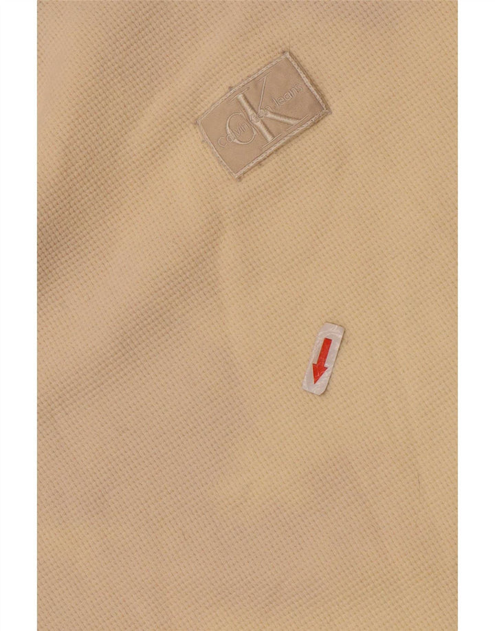 Calvin Klein Mens Top Long Sleeve XL Beige Cotton