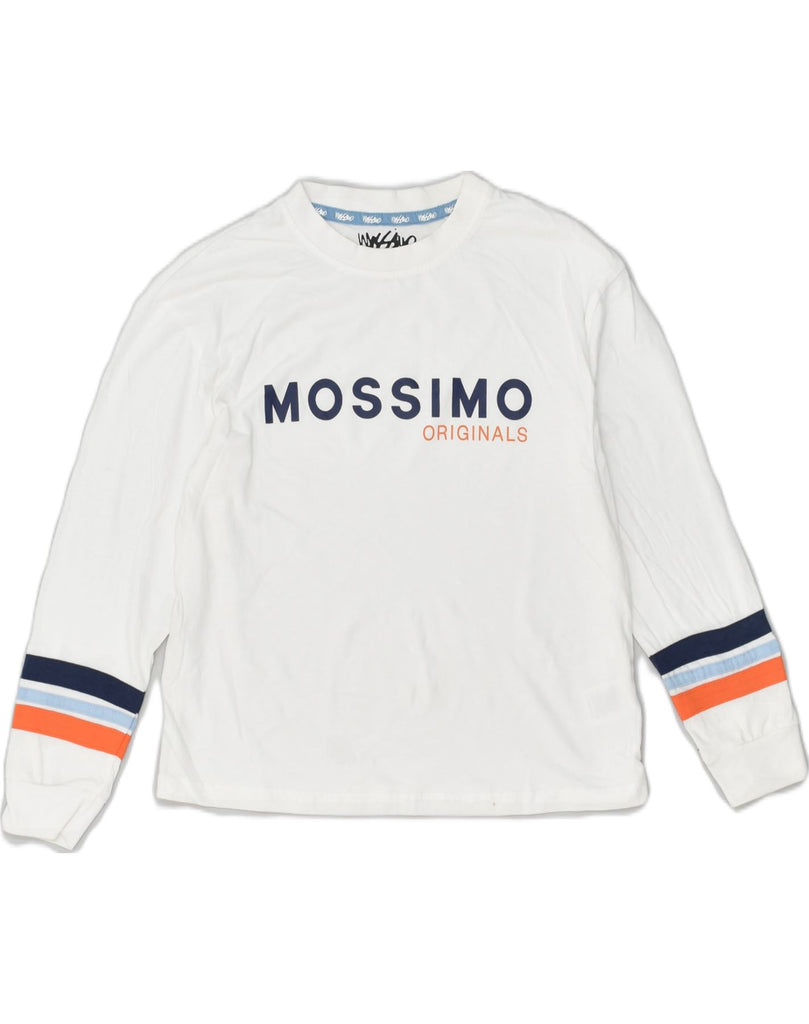 MOSSIMO Boys Graphic Top Long Sleeve 11-12 Years White Cotton | Vintage Mossimo | Thrift | Second-Hand Mossimo | Used Clothing | Messina Hembry 