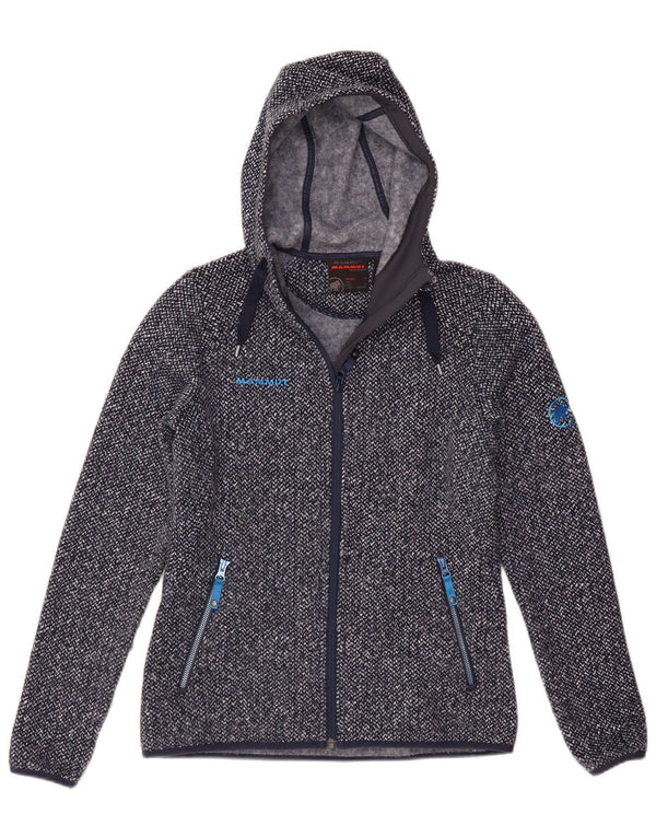 Mammut Womens Zip Hoodie Sweater Small Blue Flecked Polyester