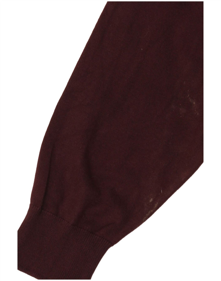 Zara Mens Roll Neck Jumper Sweater Medium Burgundy Viscose