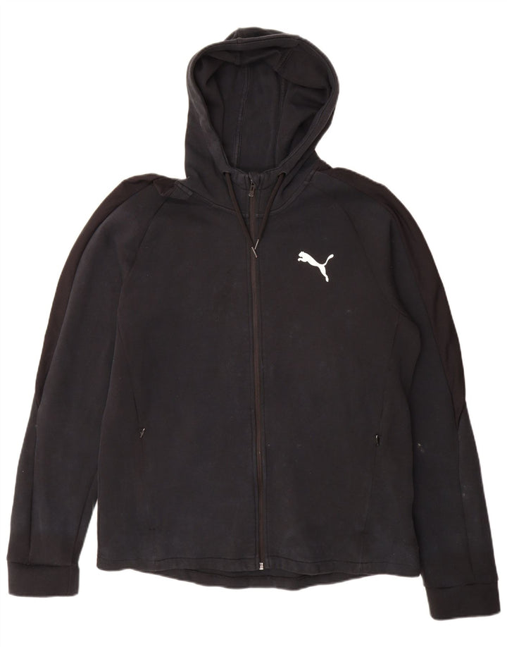 Puma Mens Zip Hoodie Sweater Large Black Cotton