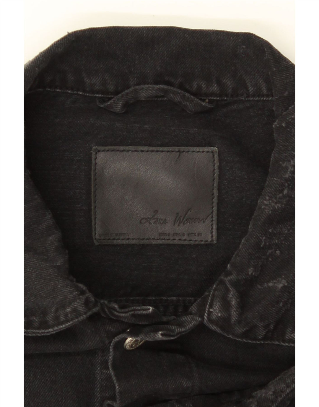 ZARA Mens Distressed Denim Jacket UK 36 Small Black Cotton