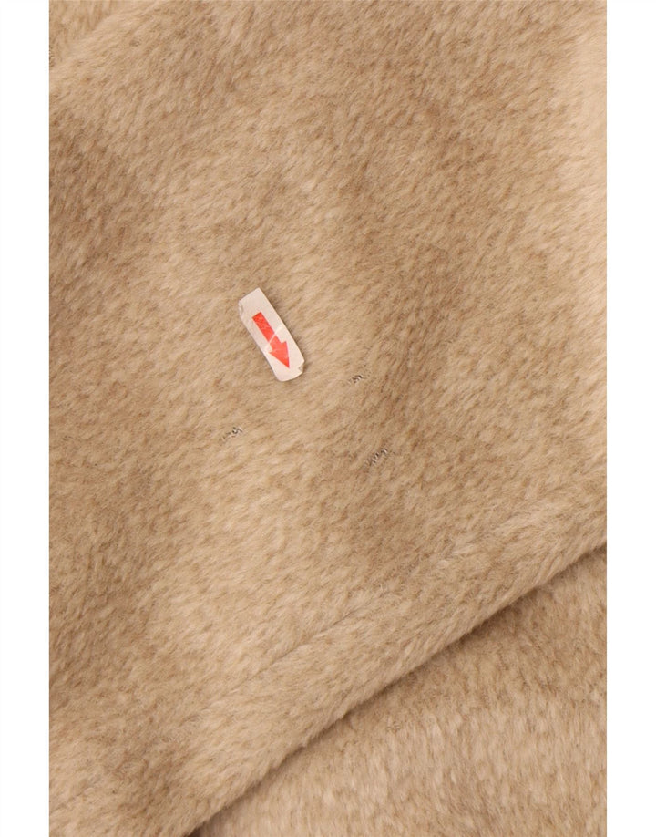 Vintage Womens Oversized Overcoat UK 12 Medium Beige Wool