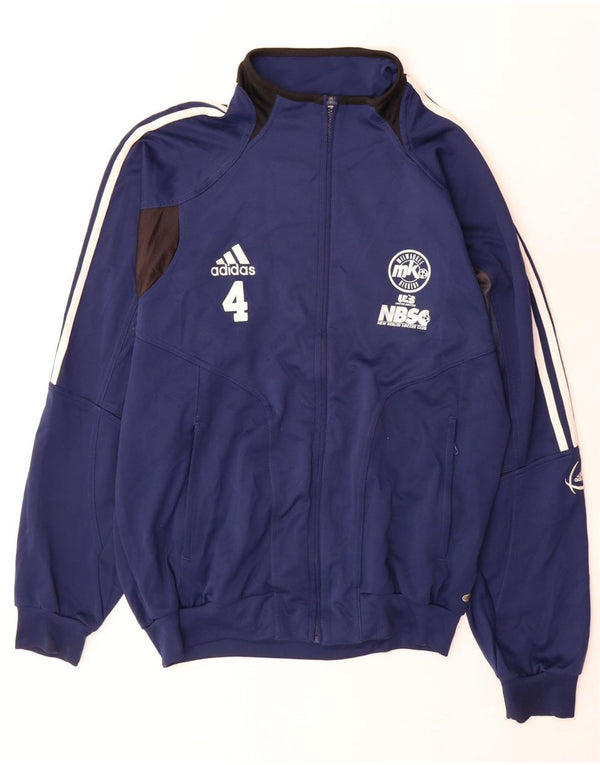 Adidas Mens Tracksuit Top Jacket UK 44/46 Large Navy Blue Colourblock