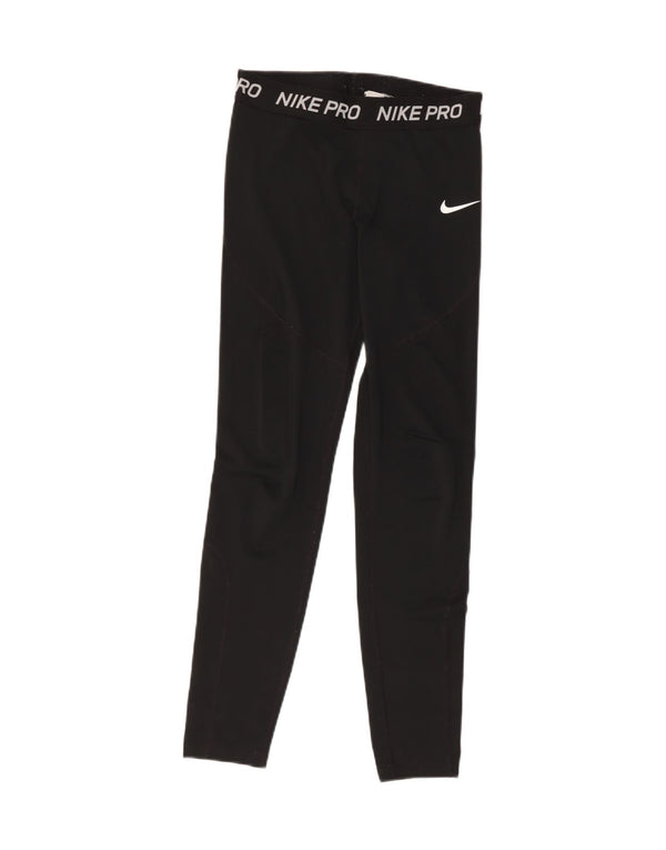 Nike Womens Graphic Leggings UK 10 Small  Black Polyester