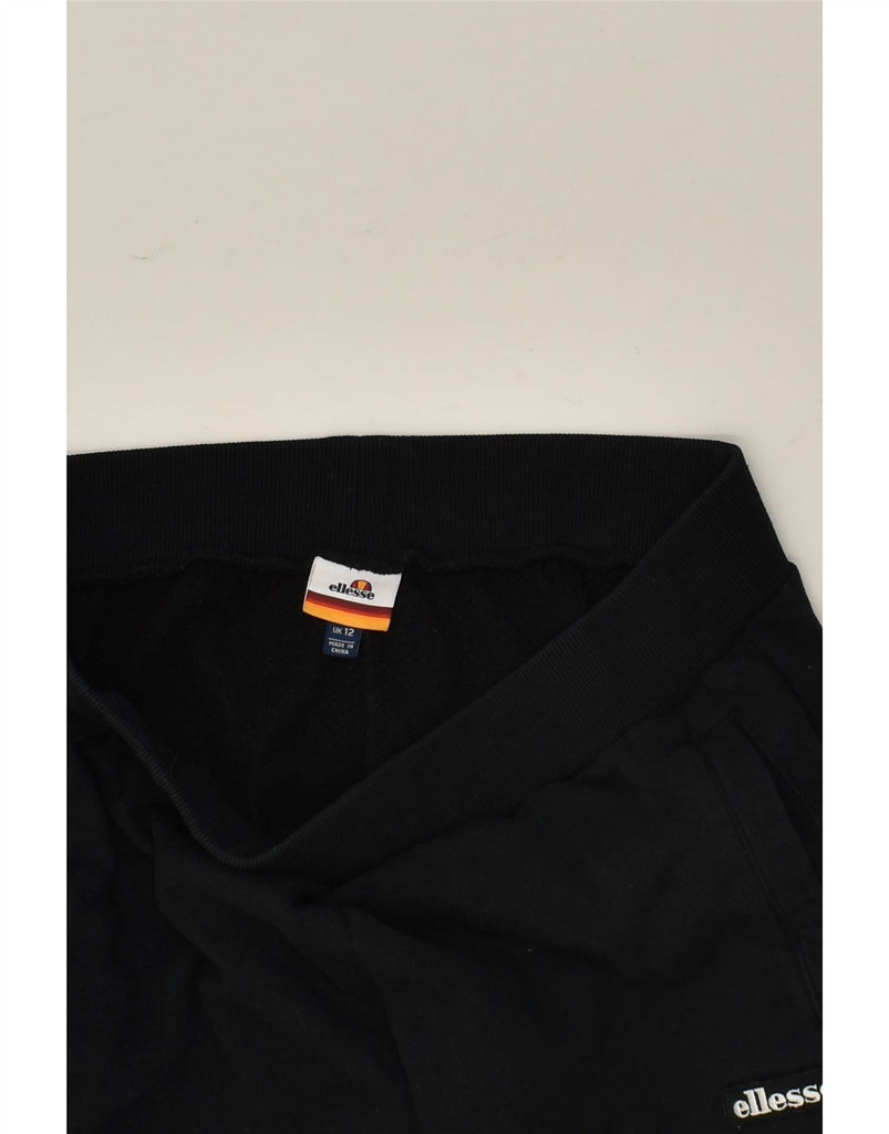 ELLESSE Womens Tracksuit Trousers Joggers UK 12 Medium  Black Cotton | Vintage Ellesse | Thrift | Second-Hand Ellesse | Used Clothing | Messina Hembry 