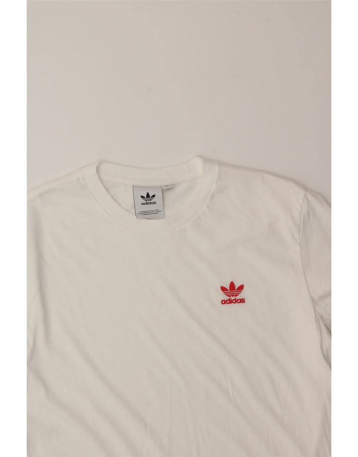 ADIDAS Womens T-Shirt Top UK 8 Small White Cotton Vintage Adidas and Second-Hand Adidas from Messina Hembry 