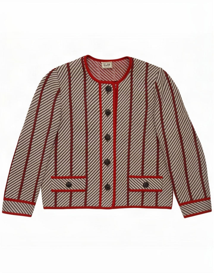 Liola Womens Cardigan Sweater UK 14 Medium Multicoloured Striped