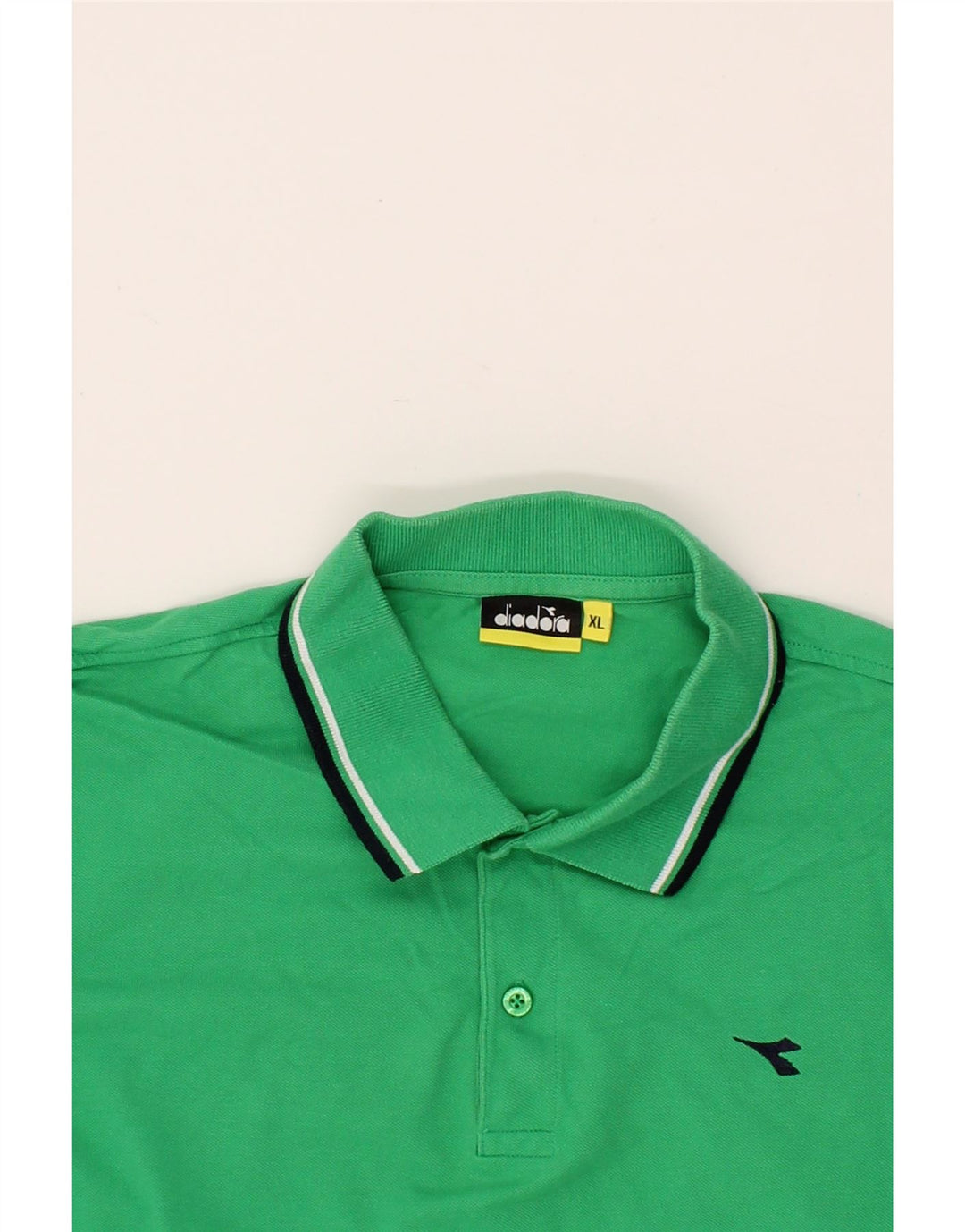 DIADORA Mens Polo Shirt XL Green Cotton Vintage Diadora and Second-Hand Diadora from Messina Hembry 