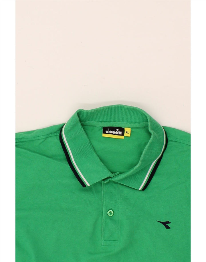 DIADORA Mens Polo Shirt XL Green Cotton Vintage Diadora and Second-Hand Diadora from Messina Hembry 