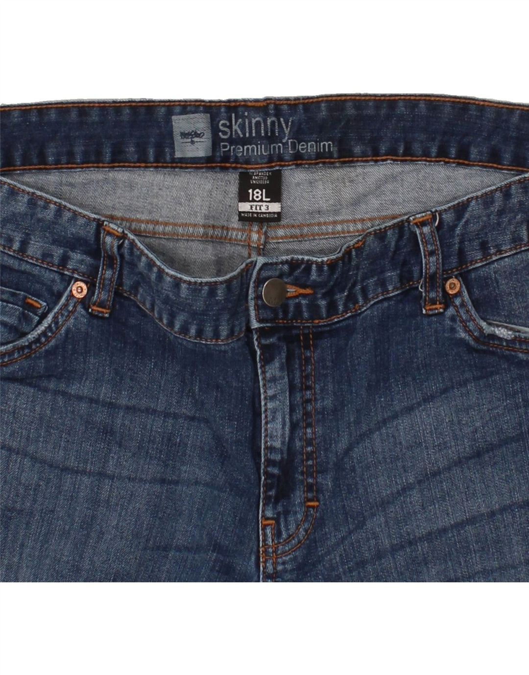 MOSSIMO Womens Capri Jeans US 18 2XL W42 L23 Navy Blue Cotton Vintage Mossimo and Second-Hand Mossimo from Messina Hembry 