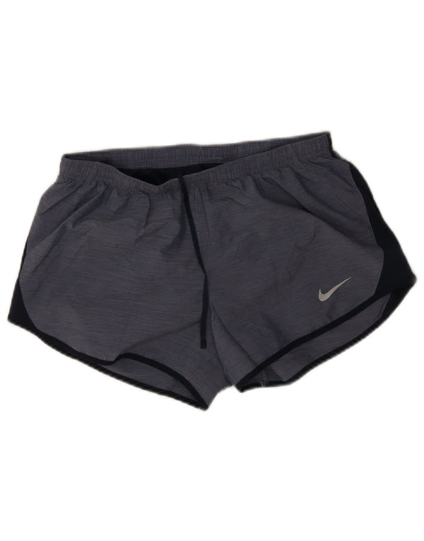 Nike Womens Dri Fit Sport Shorts UK 12 Medium Navy Blue Colourblock
