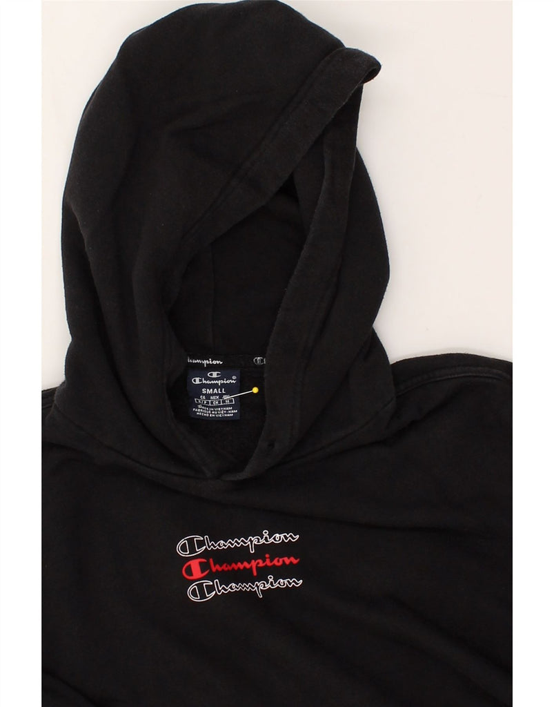 CHAMPION Mens Graphic Hoodie Jumper Small Black | Vintage Champion | Thrift | Second-Hand Champion | Used Clothing | Messina Hembry 