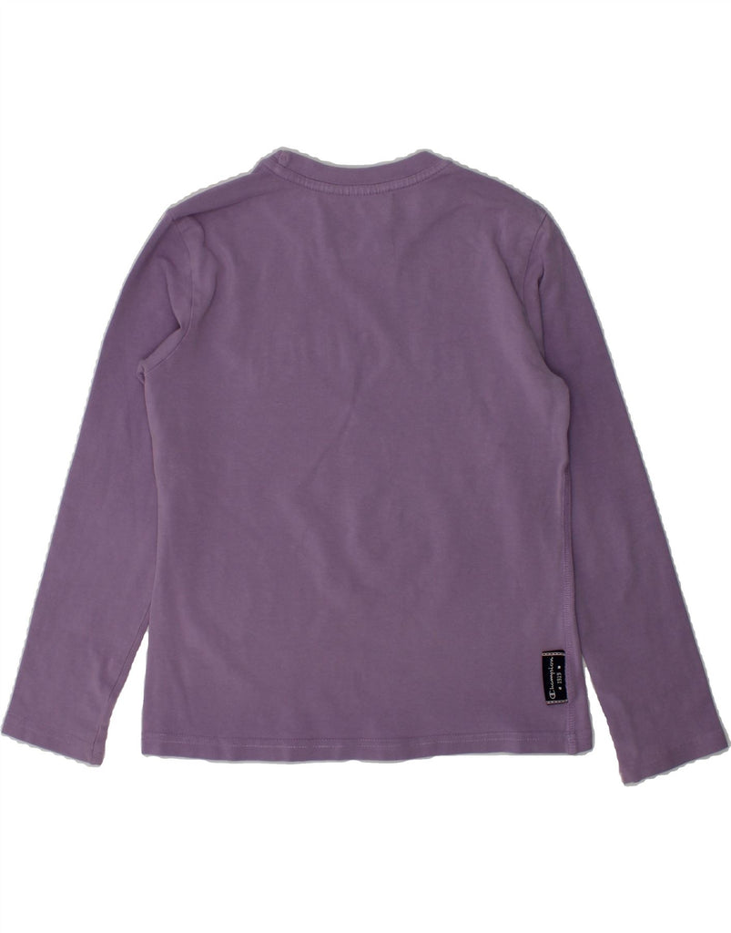 CHAMPION Girls Graphic Top Long Sleeve 7-8 Years Small Purple | Vintage Champion | Thrift | Second-Hand Champion | Used Clothing | Messina Hembry 