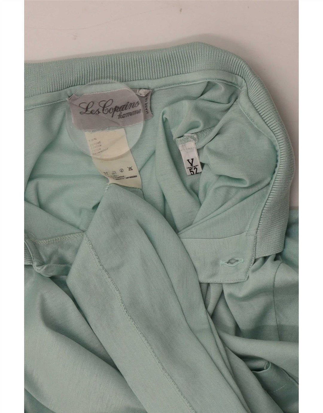 Les Copains Mens Polo Shirt IT 52 Large Green Cotton