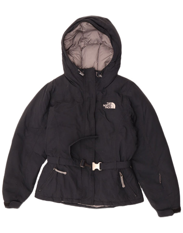 The North Face Womens Hooded Padded Jacket UK 10 Small Navy Blue Nylon