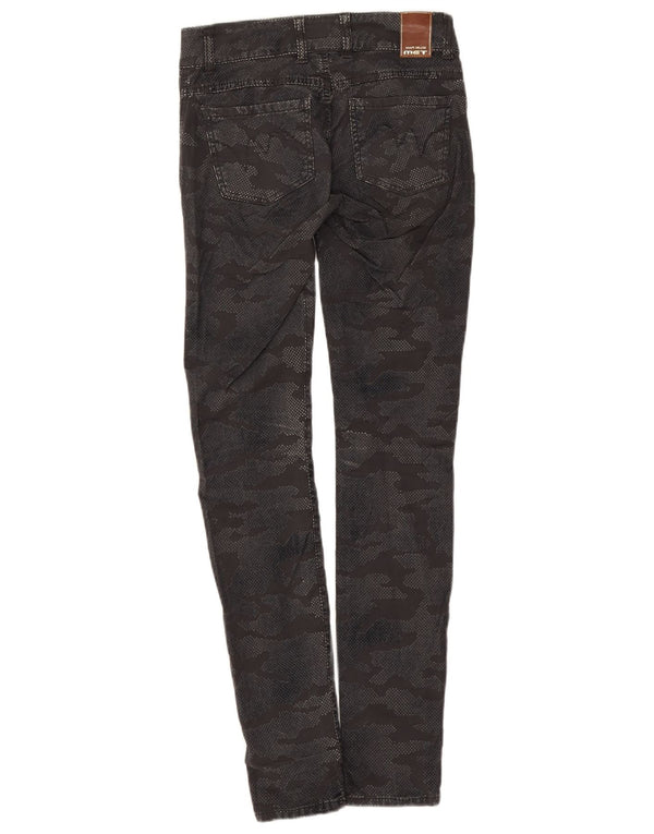 MET Womens Skinny Jeans W26 L30 Grey Camouflage Cotton