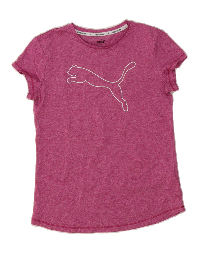 PUMA Womens Graphic T-Shirt Top UK 10 Small Pink Polyester Vintage Puma and Second-Hand Puma from Messina Hembry 
