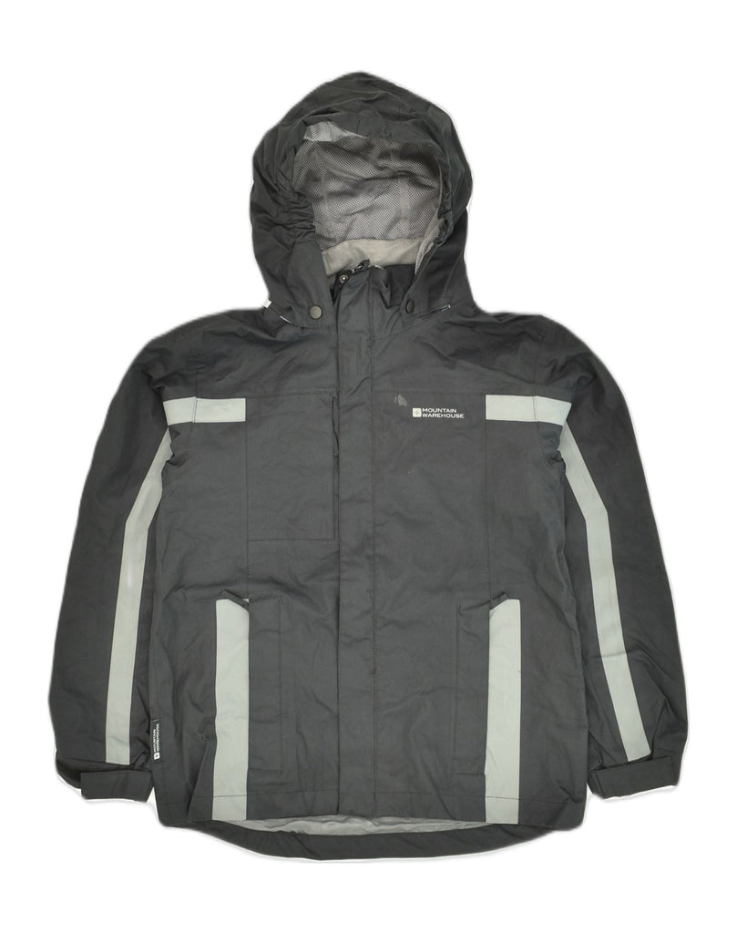 MOUNTAIN WAREHOUSE Boys Hooded Rain Jacket 11-12 Years Grey Polyester | Vintage Mountain Warehouse | Thrift | Second-Hand Mountain Warehouse | Used Clothing | Messina Hembry 