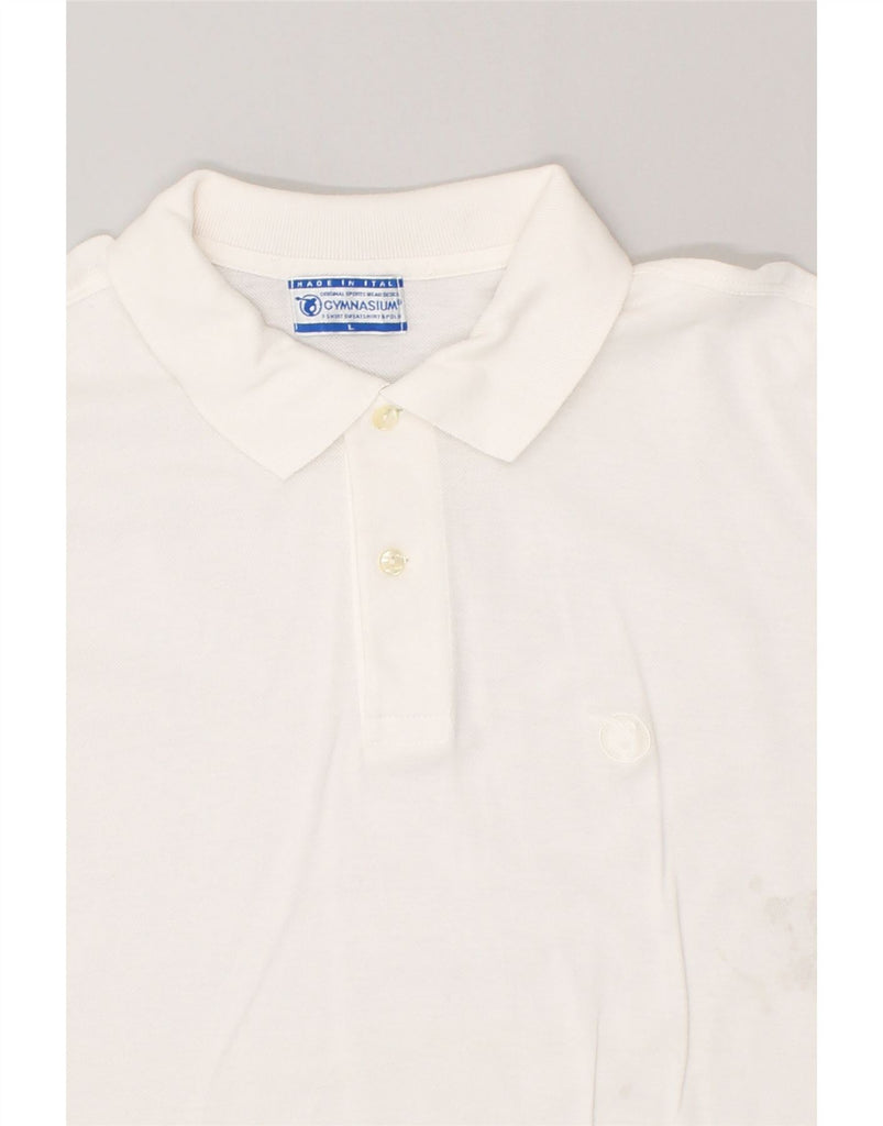 VINTAGE Mens Polo Shirt Large White | Vintage Vintage | Thrift | Second-Hand Vintage | Used Clothing | Messina Hembry 