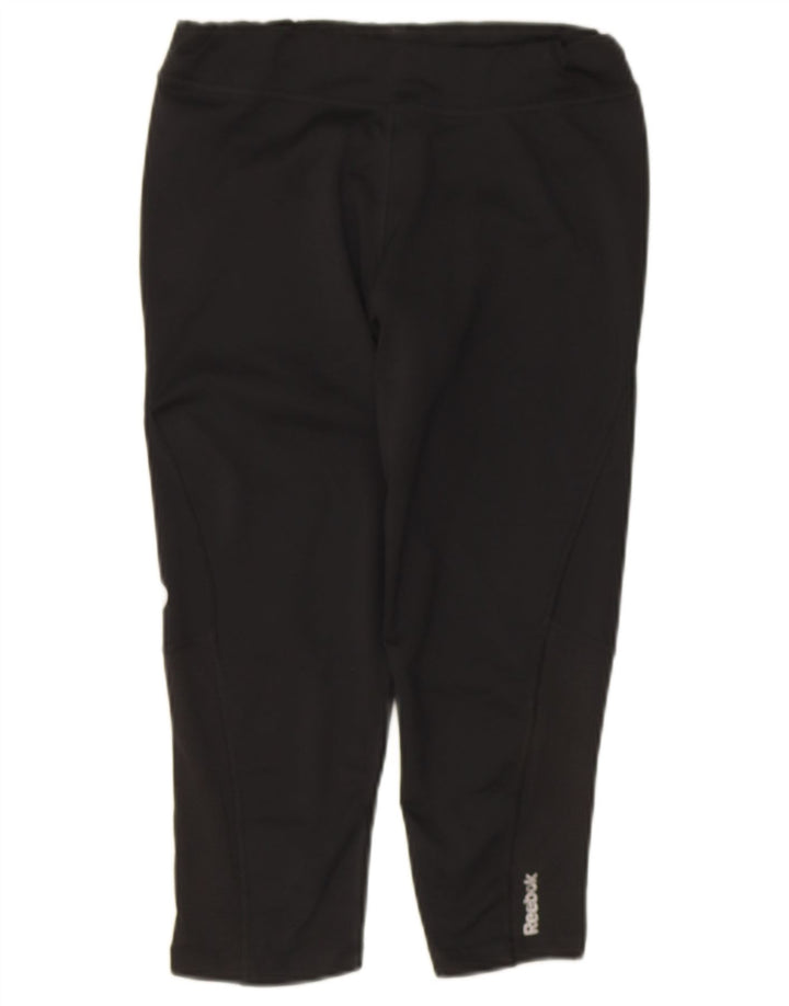 Reebok Womens Capri Leggings UK 8/10 Small  Black Polyester