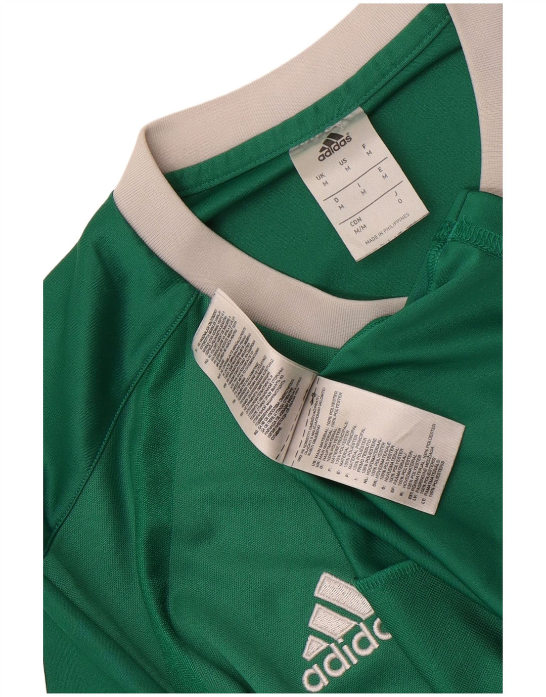 Adidas Mens Climalite Graphic T-Shirt Top Medium Green Striped Polyester