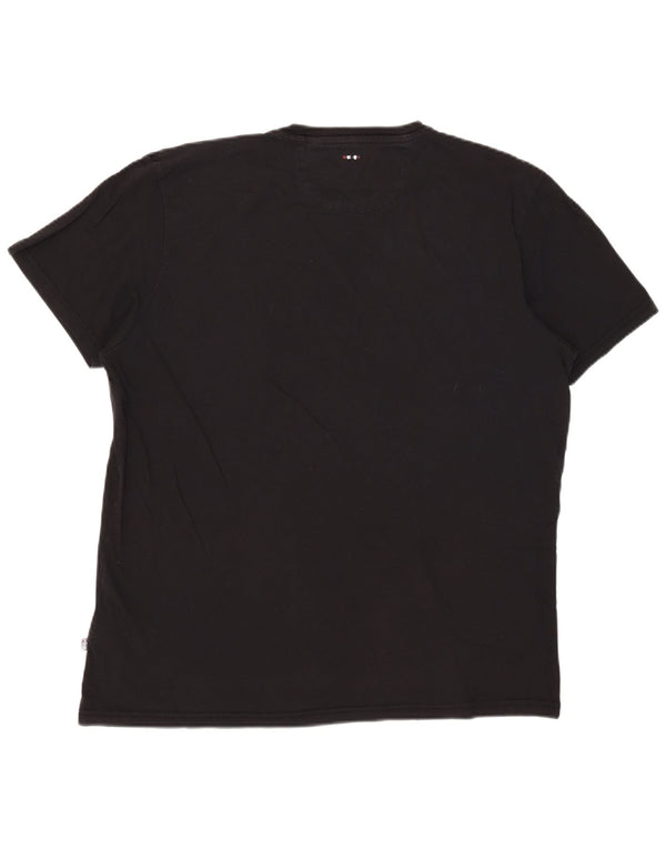 Napapijri Mens Graphic T-Shirt Top 2XL Black Cotton