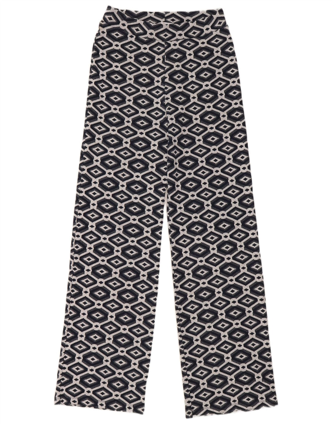 Zara Womens Wide Leg Trousers Medium W28 L30 Navy Blue Geometric