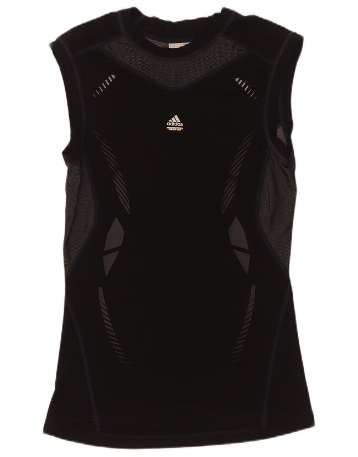 Adidas Mens Climacool Graphic Vest Top Medium Black Colourblock Polyester