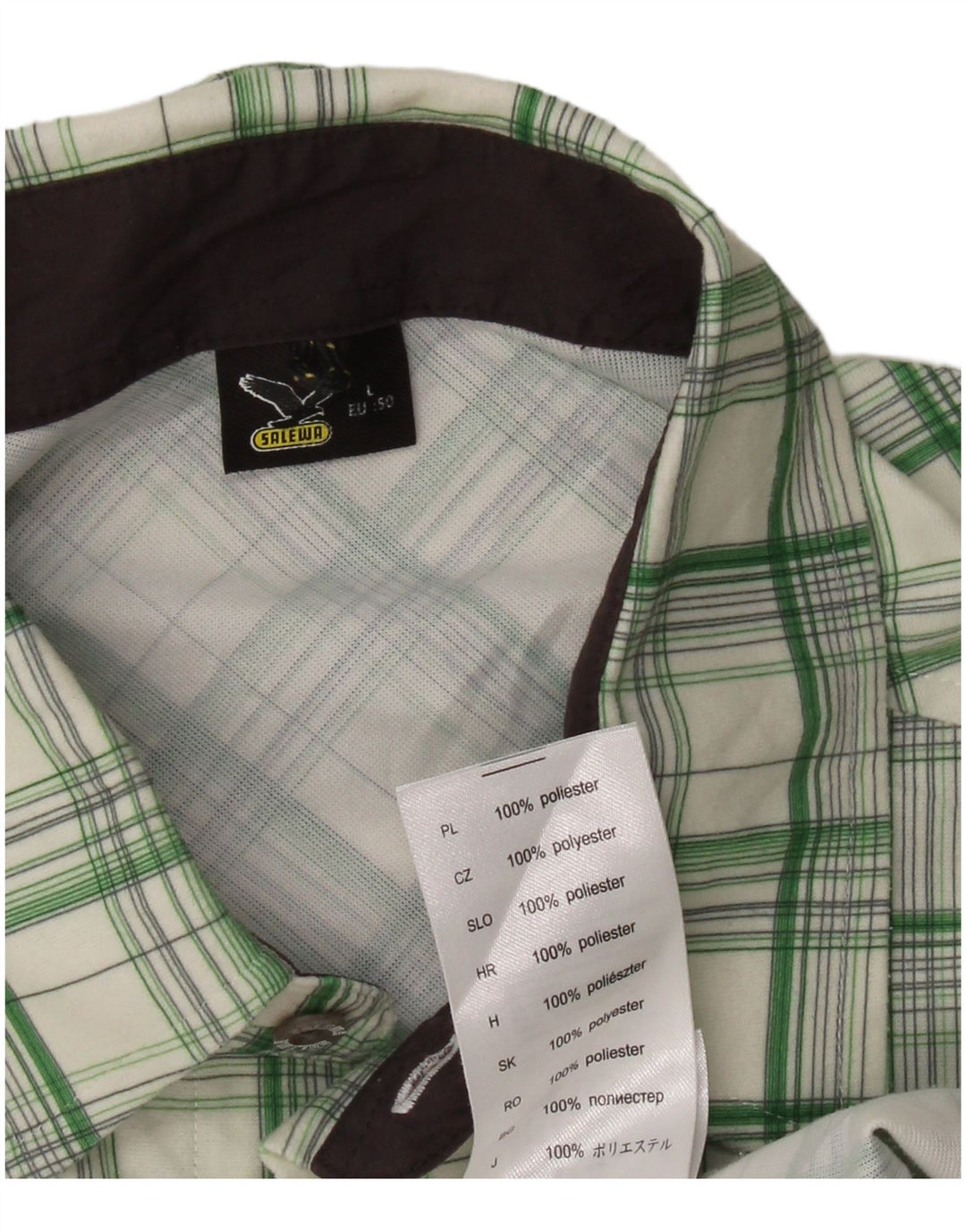 SALEWA Mens Shirt Large Green Check Polyester